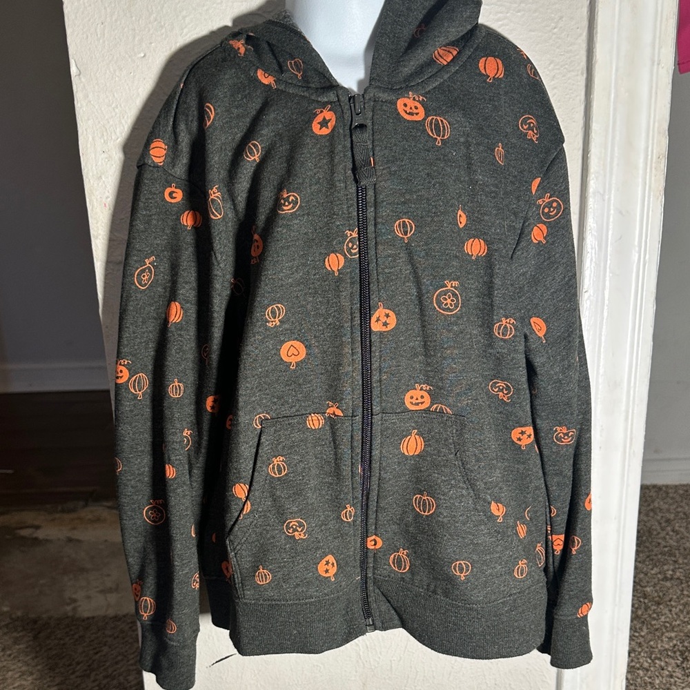 Cat & Jack Gray Hoodie with Orange Accents